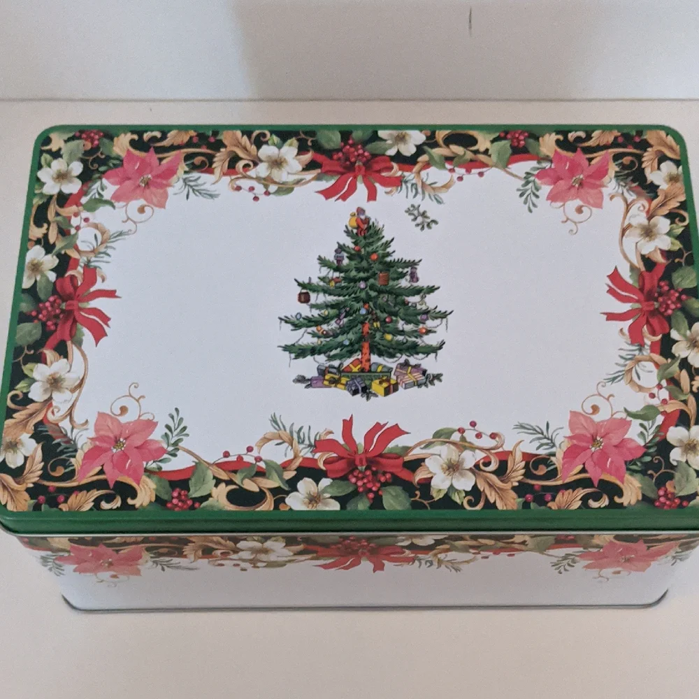 Spode Mugs Christmas Tree Collectible Tin No Coasters New Macy's
